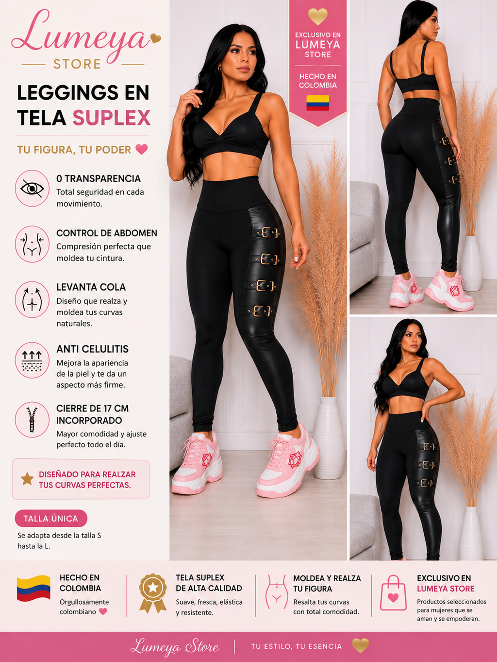 Colombian Shaping Leggings | Tummy Control, Butt-Lifting Fit & Premium Suplex Fabric