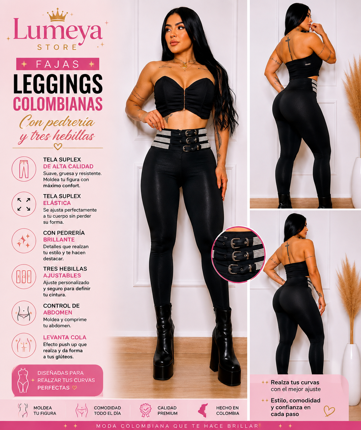 Colombian Shaping Leggings | Tummy Control, Butt-Lifting Fit & Premium Suplex Fabric