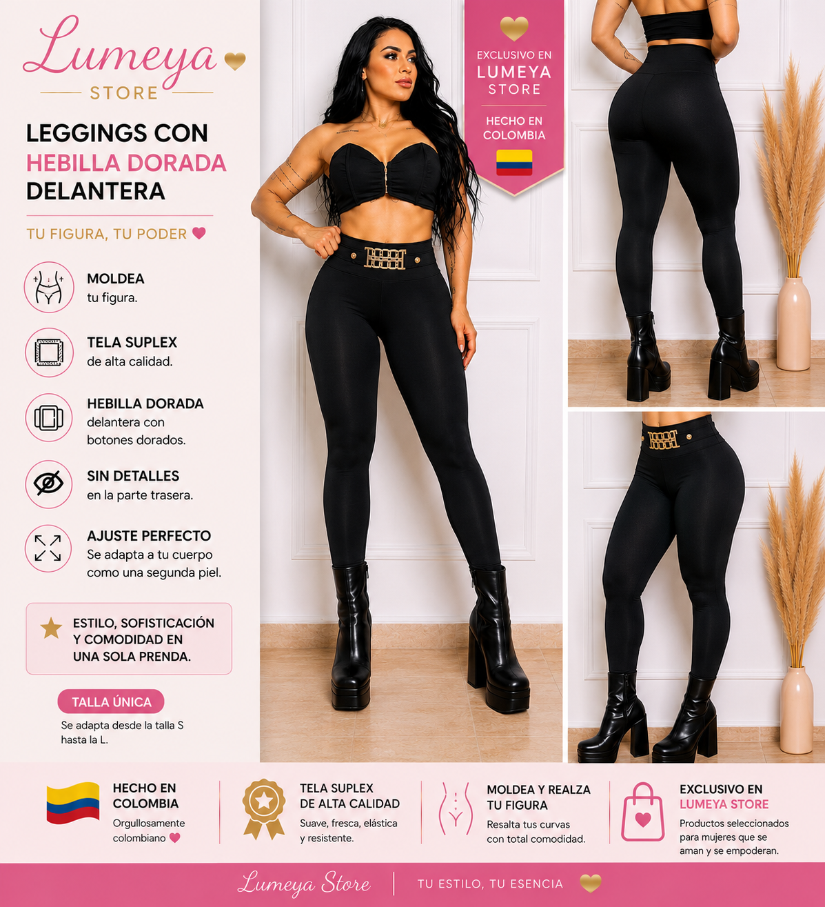 Colombian Shaping Leggings | Tummy Control, Butt-Lifting Fit & Premium Suplex Fabric